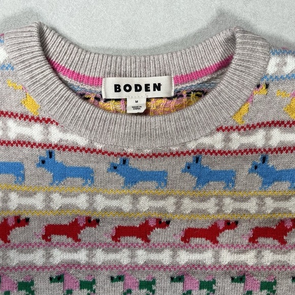 Boden Edie Dogs Fair Isle Sweater Vest Women's Medium Sleeveless Knit Tank Top